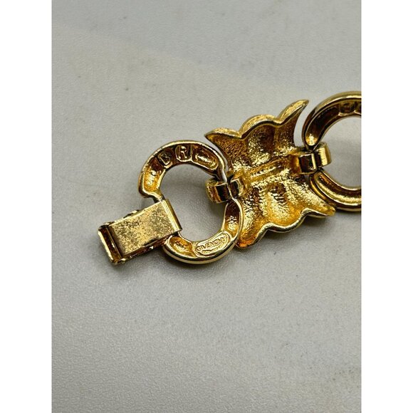 Vintage Givenchy Brushed Gold Tone Chain Link Bracelet Runway Couture - Picture 5 of 8